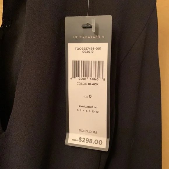 BCBG Black Jumpsuit, Size 0, NWT - Picture 6 of 6